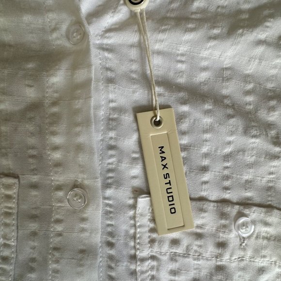 Max Studio Women's‎ Top Off White size XS New with tags button front - Picture 4 of 5
